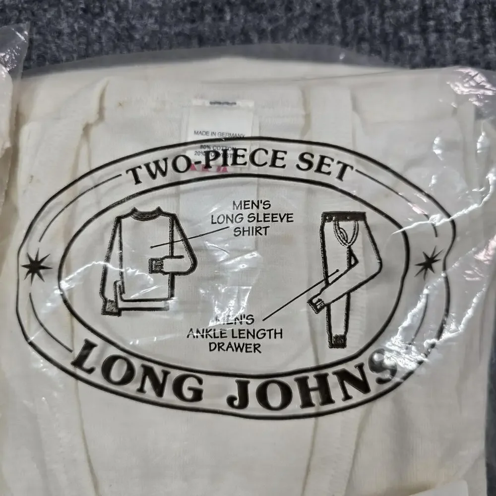 NVA Long Johns Mens Small White Cotton Thermal Underwear 2 Piece Set Germany